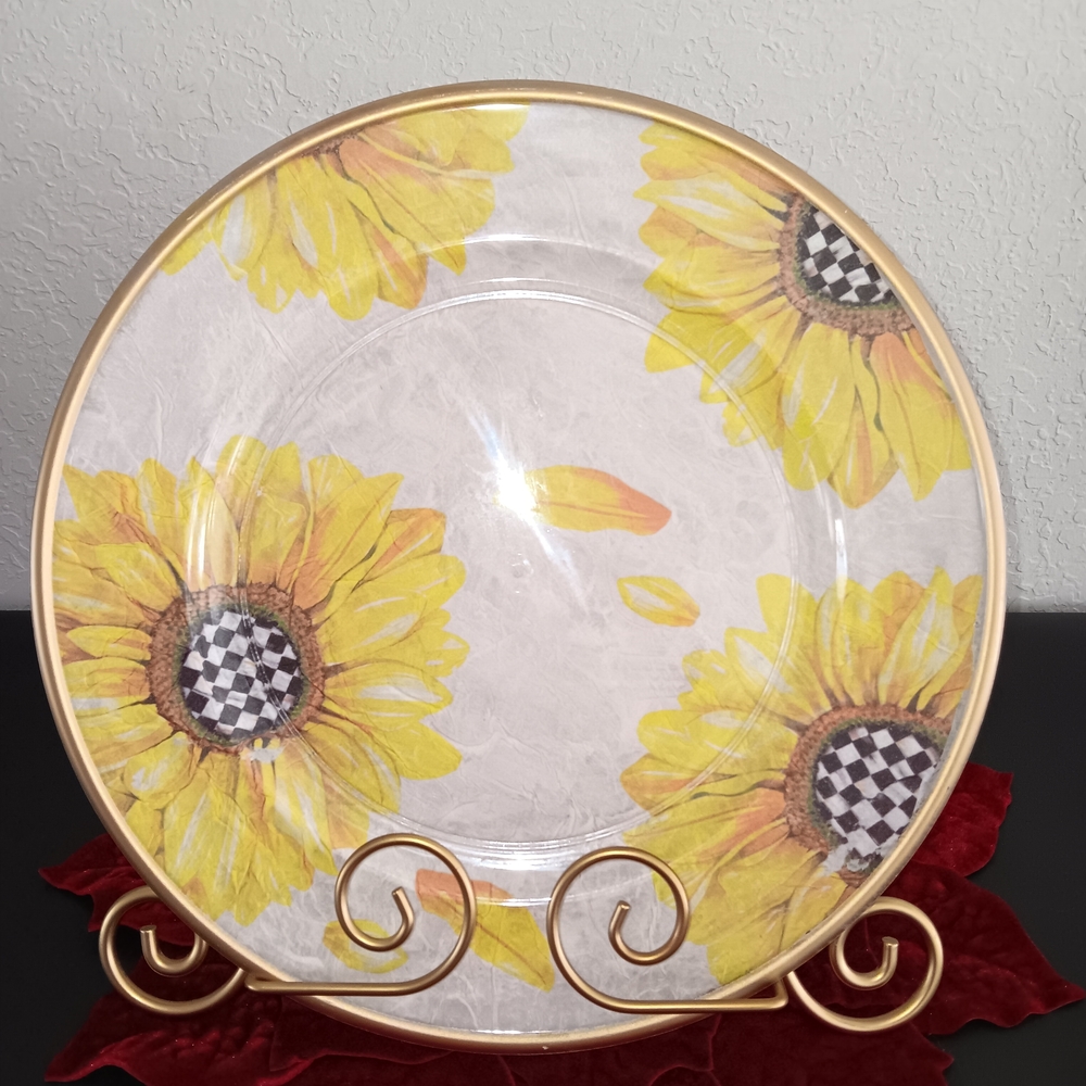 Set Of 2 Sunflower Charger Plate 13 Inches